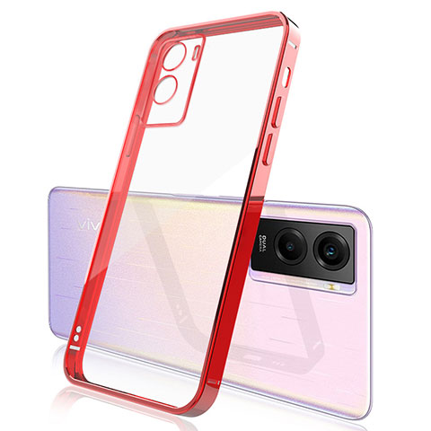 Silikon Schutzhülle Ultra Dünn Flexible Tasche Durchsichtig Transparent H01 für Vivo Y72t Rot