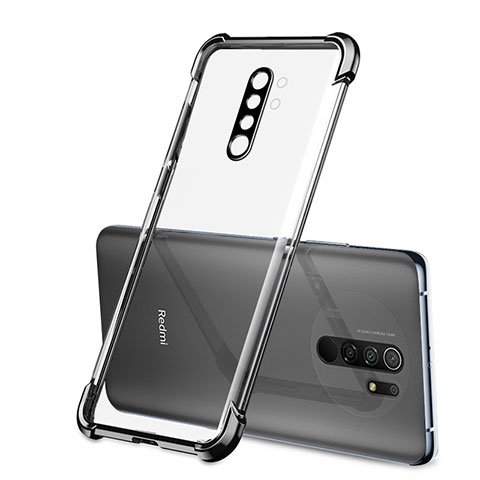 Silikon Schutzhülle Ultra Dünn Flexible Tasche Durchsichtig Transparent H01 für Xiaomi Redmi 9 Schwarz