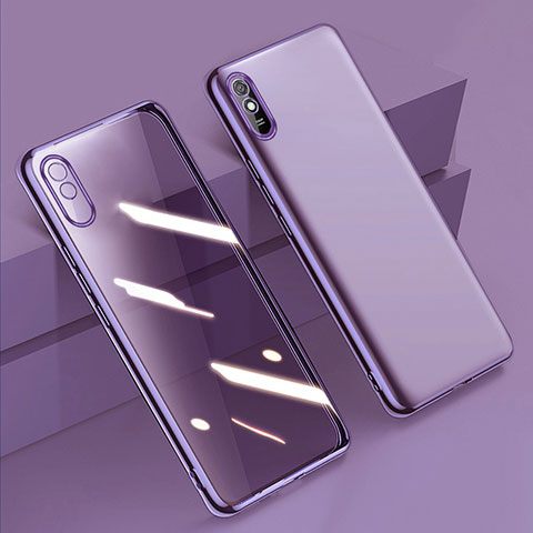 Silikon Schutzhülle Ultra Dünn Flexible Tasche Durchsichtig Transparent H01 für Xiaomi Redmi 9AT Violett