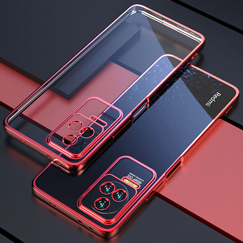 Silikon Schutzhülle Ultra Dünn Flexible Tasche Durchsichtig Transparent H01 für Xiaomi Redmi K50 Pro 5G Rot