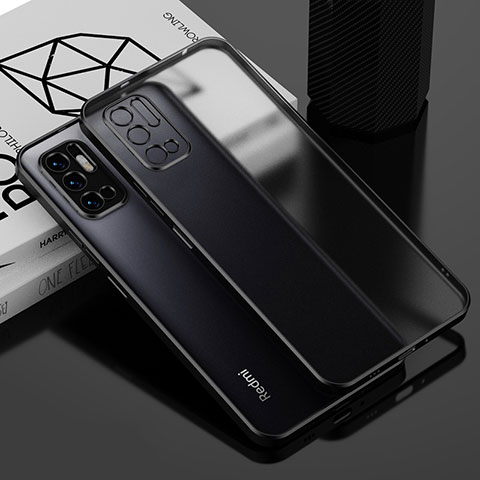 Silikon Schutzhülle Ultra Dünn Flexible Tasche Durchsichtig Transparent H01 für Xiaomi Redmi Note 10 5G Schwarz