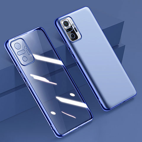 Silikon Schutzhülle Ultra Dünn Flexible Tasche Durchsichtig Transparent H01 für Xiaomi Redmi Note 10 Pro 4G Blau