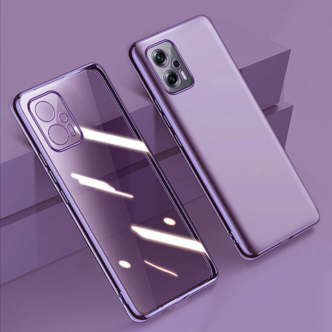 Silikon Schutzhülle Ultra Dünn Flexible Tasche Durchsichtig Transparent H01 für Xiaomi Redmi Note 11T Pro 5G Violett