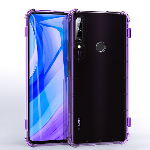 Silikon Schutzhülle Ultra Dünn Flexible Tasche Durchsichtig Transparent H02 für Huawei Enjoy 10 Plus Violett