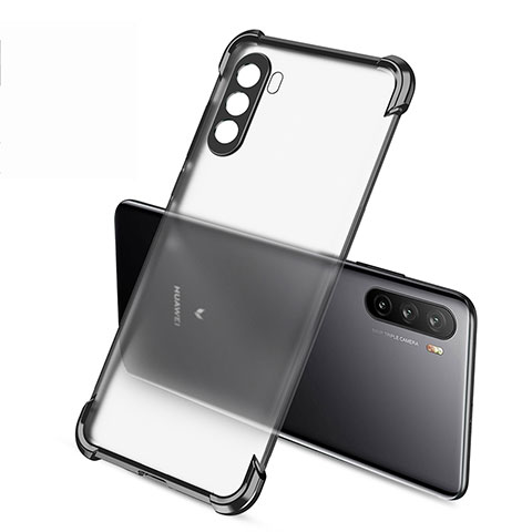 Silikon Schutzhülle Ultra Dünn Flexible Tasche Durchsichtig Transparent H02 für Huawei Mate 40 Lite 5G Schwarz