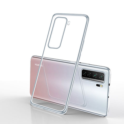 Silikon Schutzhülle Ultra Dünn Flexible Tasche Durchsichtig Transparent H02 für Huawei Nova 7 SE 5G Silber