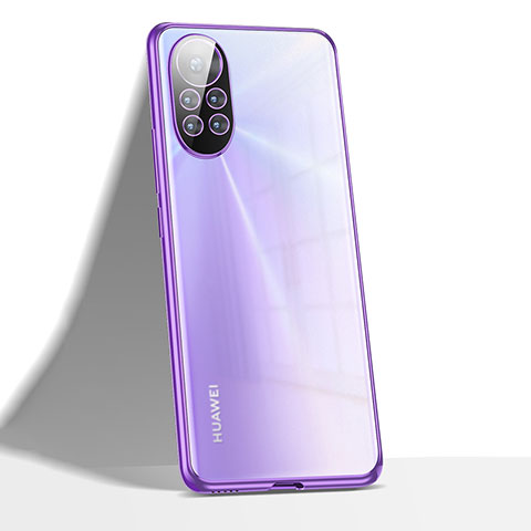 Silikon Schutzhülle Ultra Dünn Flexible Tasche Durchsichtig Transparent H02 für Huawei Nova 8 5G Violett