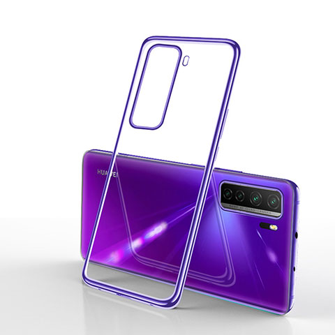 Silikon Schutzhülle Ultra Dünn Flexible Tasche Durchsichtig Transparent H02 für Huawei P40 Lite 5G Violett