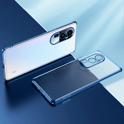 Silikon Schutzhülle Ultra Dünn Flexible Tasche Durchsichtig Transparent H02 für Oppo Reno10 Pro+ Plus 5G Blau