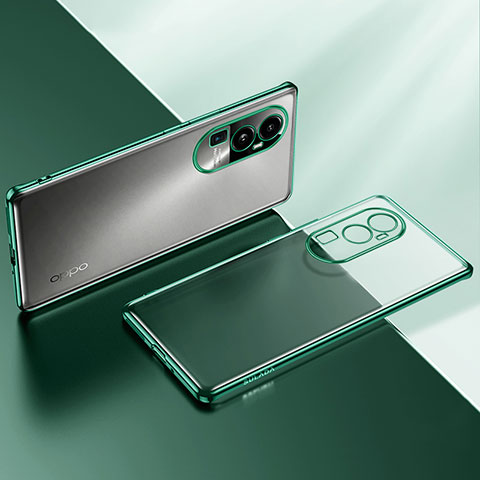 Silikon Schutzhülle Ultra Dünn Flexible Tasche Durchsichtig Transparent H02 für Oppo Reno10 Pro+ Plus 5G Grün