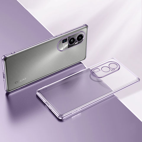 Silikon Schutzhülle Ultra Dünn Flexible Tasche Durchsichtig Transparent H02 für Oppo Reno10 Pro+ Plus 5G Helles Lila