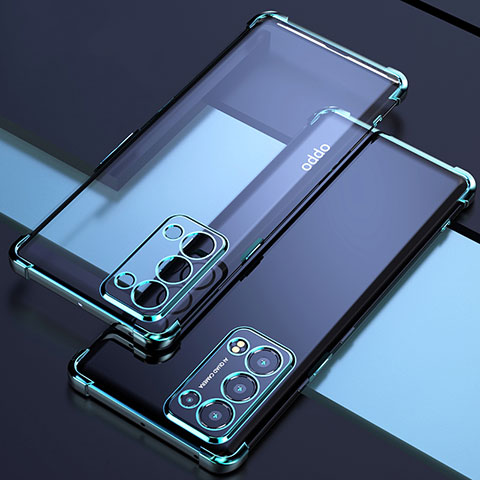 Silikon Schutzhülle Ultra Dünn Flexible Tasche Durchsichtig Transparent H02 für Oppo Reno6 Pro 5G Grün