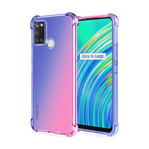 Silikon Schutzhülle Ultra Dünn Flexible Tasche Durchsichtig Transparent H02 für Realme C17 Blau