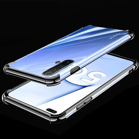 Silikon Schutzhülle Ultra Dünn Flexible Tasche Durchsichtig Transparent H02 für Realme X50 5G Schwarz