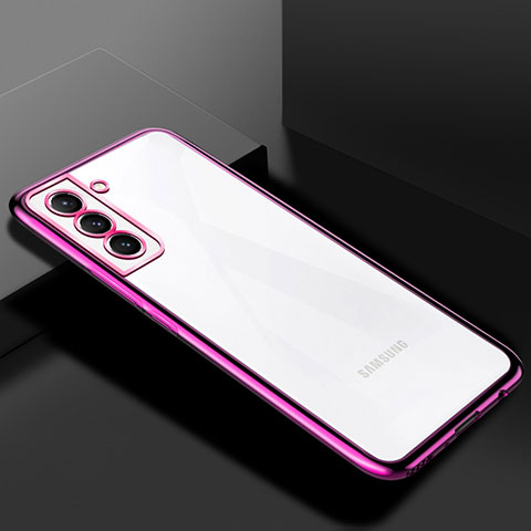 Silikon Schutzhülle Ultra Dünn Flexible Tasche Durchsichtig Transparent H02 für Samsung Galaxy S22 5G Violett