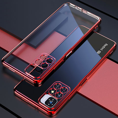 Silikon Schutzhülle Ultra Dünn Flexible Tasche Durchsichtig Transparent H02 für Xiaomi Poco M4 Pro 5G Rot