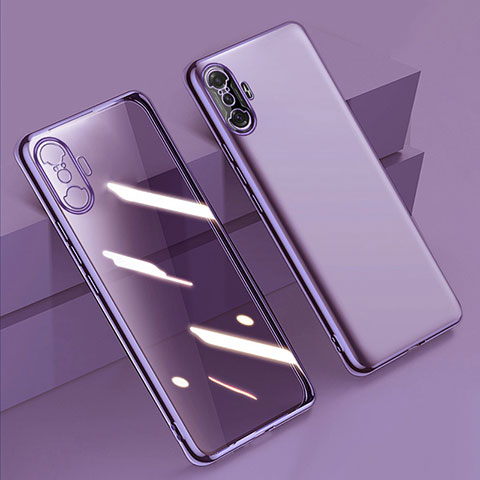 Silikon Schutzhülle Ultra Dünn Flexible Tasche Durchsichtig Transparent H02 für Xiaomi Redmi K40 Gaming 5G Violett