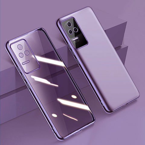 Silikon Schutzhülle Ultra Dünn Flexible Tasche Durchsichtig Transparent H02 für Xiaomi Redmi K50 5G Violett