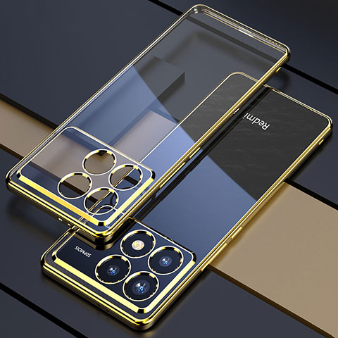 Silikon Schutzhülle Ultra Dünn Flexible Tasche Durchsichtig Transparent H02 für Xiaomi Redmi K70 Pro 5G Gold