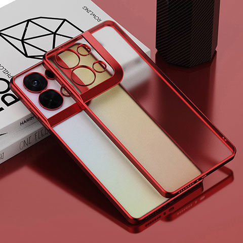 Silikon Schutzhülle Ultra Dünn Flexible Tasche Durchsichtig Transparent H02 für Xiaomi Redmi Note 13 5G Rot