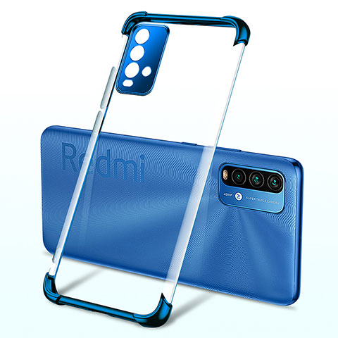 Silikon Schutzhülle Ultra Dünn Flexible Tasche Durchsichtig Transparent H02 für Xiaomi Redmi Note 9 4G Blau