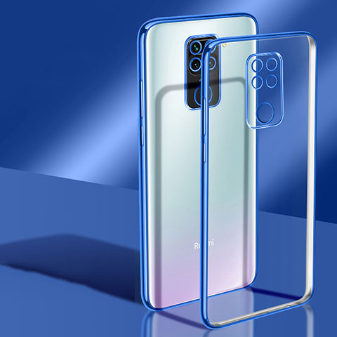 Silikon Schutzhülle Ultra Dünn Flexible Tasche Durchsichtig Transparent H02 für Xiaomi Redmi Note 9 Blau