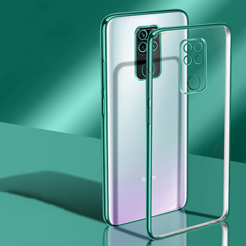 Silikon Schutzhülle Ultra Dünn Flexible Tasche Durchsichtig Transparent H02 für Xiaomi Redmi Note 9 Grün