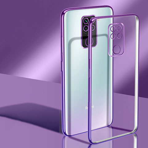 Silikon Schutzhülle Ultra Dünn Flexible Tasche Durchsichtig Transparent H02 für Xiaomi Redmi Note 9 Violett