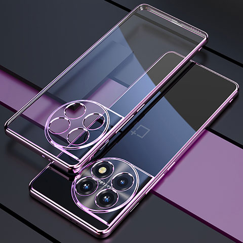 Silikon Schutzhülle Ultra Dünn Flexible Tasche Durchsichtig Transparent H03 für OnePlus Ace 2 5G Violett