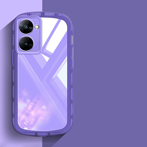 Silikon Schutzhülle Ultra Dünn Flexible Tasche Durchsichtig Transparent H03 für Realme 10S 5G Violett