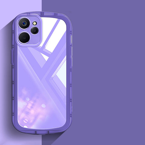 Silikon Schutzhülle Ultra Dünn Flexible Tasche Durchsichtig Transparent H03 für Realme 10T 5G Violett