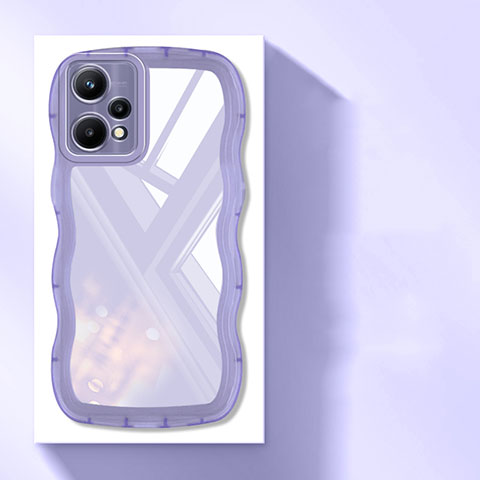 Silikon Schutzhülle Ultra Dünn Flexible Tasche Durchsichtig Transparent H03 für Realme 9 4G Violett