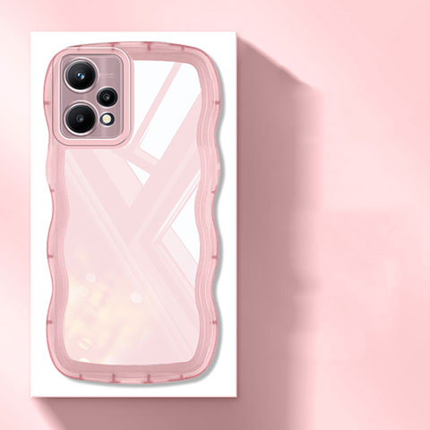 Silikon Schutzhülle Ultra Dünn Flexible Tasche Durchsichtig Transparent H03 für Realme 9 5G Rosa