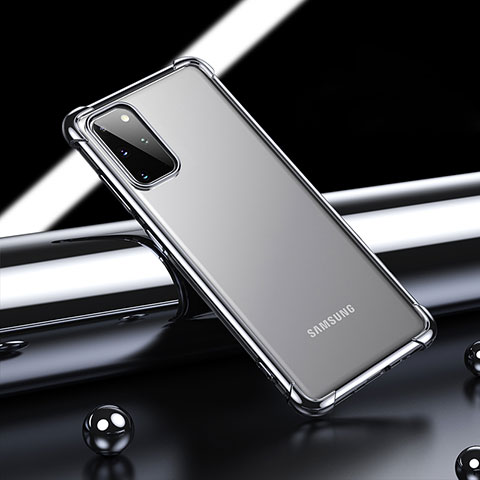 Silikon Schutzhülle Ultra Dünn Flexible Tasche Durchsichtig Transparent H03 für Samsung Galaxy S20 Plus Schwarz