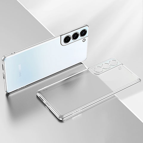 Silikon Schutzhülle Ultra Dünn Flexible Tasche Durchsichtig Transparent H03 für Samsung Galaxy S21 FE 5G Silber