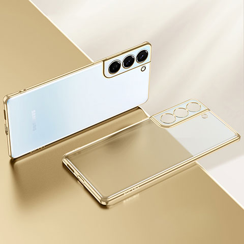 Silikon Schutzhülle Ultra Dünn Flexible Tasche Durchsichtig Transparent H03 für Samsung Galaxy S24 5G Gold