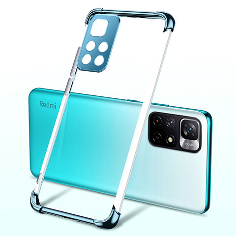 Silikon Schutzhülle Ultra Dünn Flexible Tasche Durchsichtig Transparent H03 für Xiaomi Redmi Note 11 5G Blau