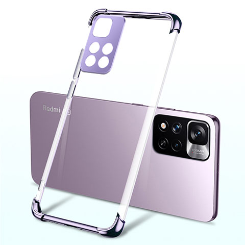 Silikon Schutzhülle Ultra Dünn Flexible Tasche Durchsichtig Transparent H03 für Xiaomi Redmi Note 11 Pro+ Plus 5G Violett