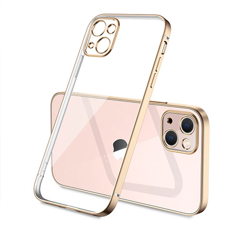 Silikon Schutzhülle Ultra Dünn Flexible Tasche Durchsichtig Transparent H04 für Apple iPhone 13 Gold