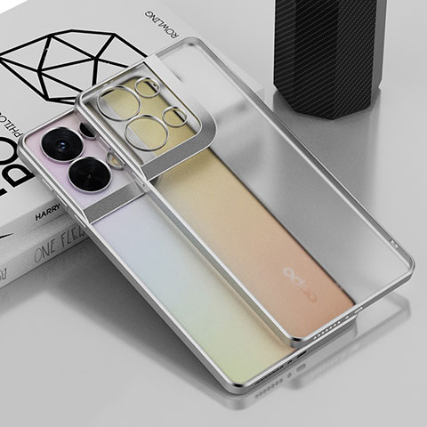 Silikon Schutzhülle Ultra Dünn Flexible Tasche Durchsichtig Transparent H04 für Oppo Reno9 Pro+ Plus 5G Silber