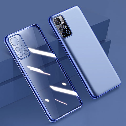 Silikon Schutzhülle Ultra Dünn Flexible Tasche Durchsichtig Transparent H04 für Xiaomi Poco M4 Pro 5G Blau