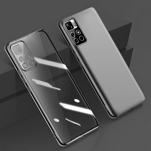 Silikon Schutzhülle Ultra Dünn Flexible Tasche Durchsichtig Transparent H04 für Xiaomi Poco M4 Pro 5G Schwarz