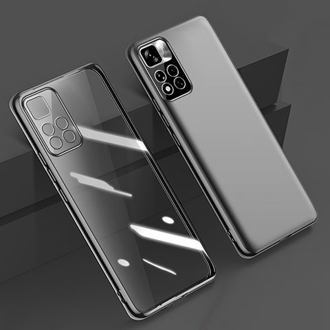 Silikon Schutzhülle Ultra Dünn Flexible Tasche Durchsichtig Transparent H04 für Xiaomi Redmi Note 11 Pro+ Plus 5G Schwarz