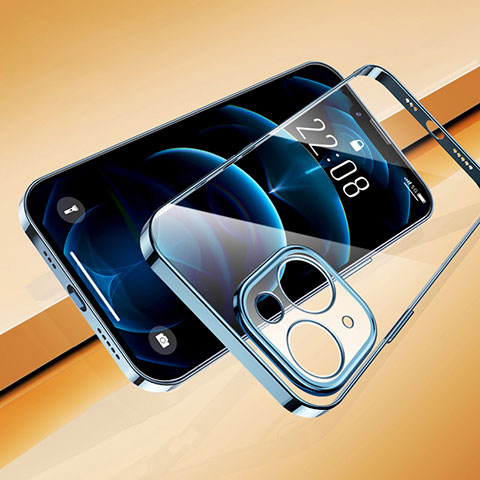 Silikon Schutzhülle Ultra Dünn Flexible Tasche Durchsichtig Transparent H07 für Apple iPhone 14 Blau