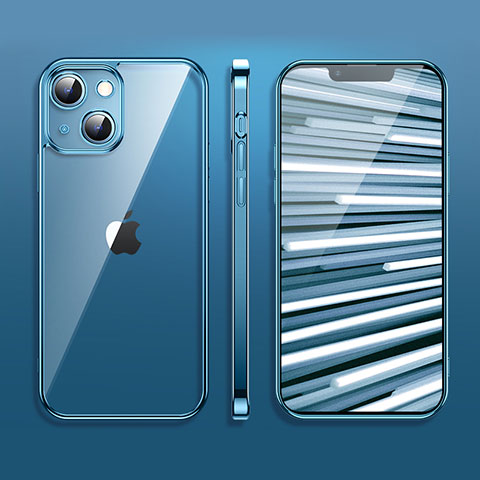 Silikon Schutzhülle Ultra Dünn Flexible Tasche Durchsichtig Transparent H09 für Apple iPhone 13 Blau