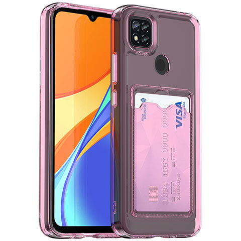 Silikon Schutzhülle Ultra Dünn Flexible Tasche Durchsichtig Transparent HD1 für Xiaomi Redmi 9 India Rosa