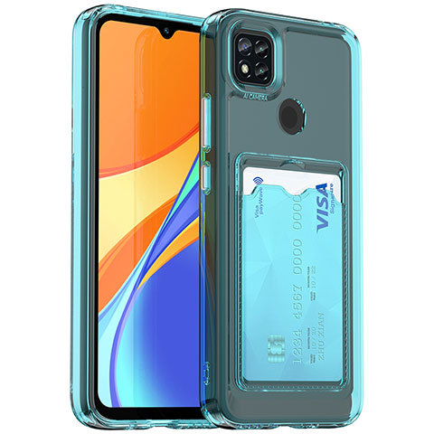 Silikon Schutzhülle Ultra Dünn Flexible Tasche Durchsichtig Transparent HD1 für Xiaomi Redmi 9C NFC Hellblau