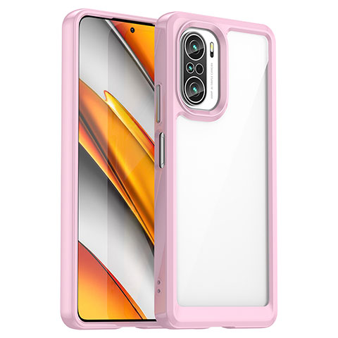 Silikon Schutzhülle Ultra Dünn Flexible Tasche Durchsichtig Transparent JS1 für Xiaomi Redmi K40 Pro 5G Rosa