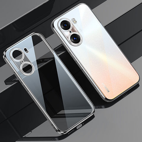 Silikon Schutzhülle Ultra Dünn Flexible Tasche Durchsichtig Transparent LD1 für Huawei Honor 60 Pro 5G Silber