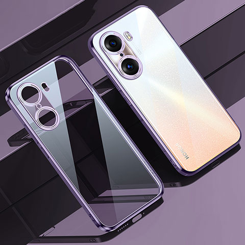 Silikon Schutzhülle Ultra Dünn Flexible Tasche Durchsichtig Transparent LD1 für Huawei Honor 60 Pro 5G Violett